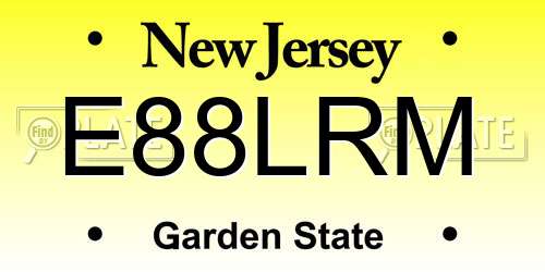E88LRM New Jersey License Plate