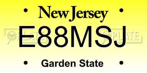 E88MSJ New Jersey License Plate