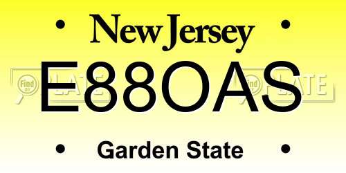 E88OAS New Jersey License Plate