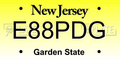 E88PDG New Jersey License Plate