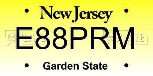 E88PRM New Jersey License Plate