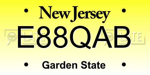 E88QAB New Jersey License Plate