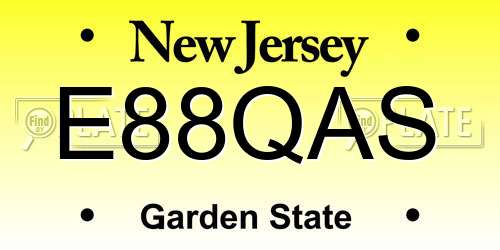 E88QAS New Jersey License Plate