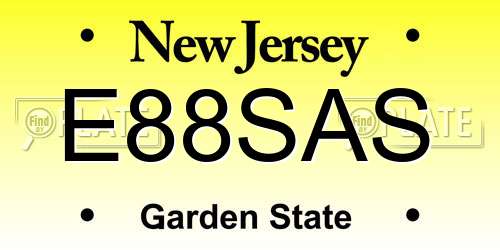 E88SAS New Jersey License Plate