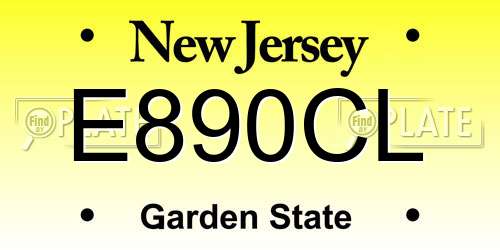 E890CL New Jersey License Plate