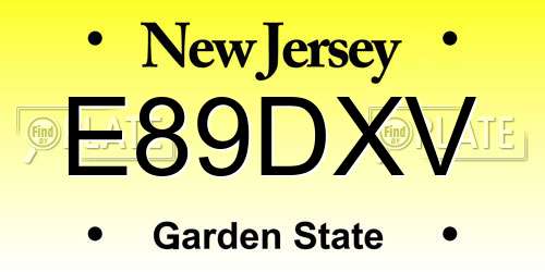 E89DXV New Jersey License Plate