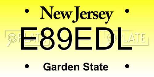 E89EDL New Jersey License Plate