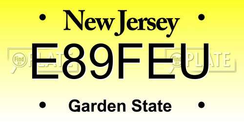 E89FEU New Jersey License Plate