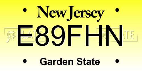 E89FHN New Jersey License Plate