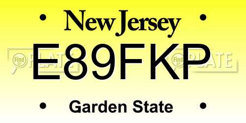 E89FKP New Jersey License Plate