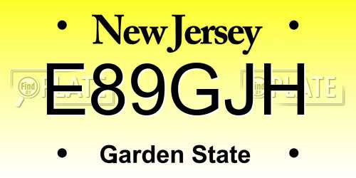 E89GJH New Jersey License Plate