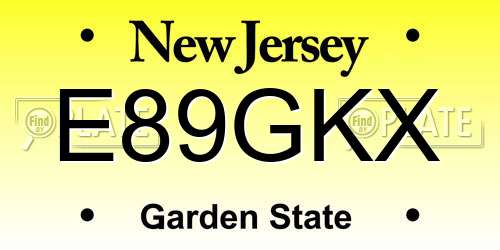 E89GKX New Jersey License Plate