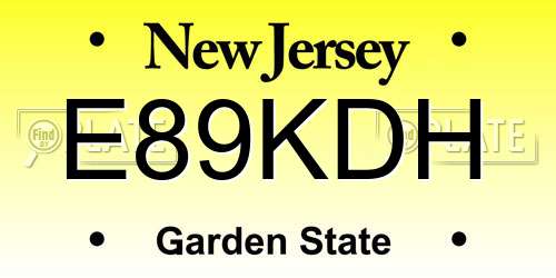 E89KDH New Jersey License Plate