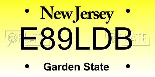 E89LDB New Jersey License Plate
