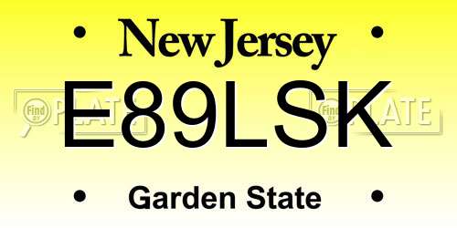E89LSK New Jersey License Plate