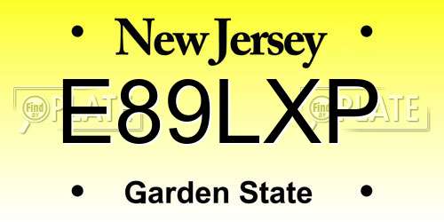 E89LXP New Jersey License Plate