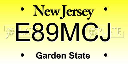 E89MCJ New Jersey License Plate