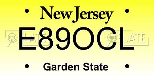 E89OCL New Jersey License Plate