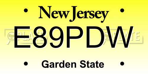 E89PDW New Jersey License Plate
