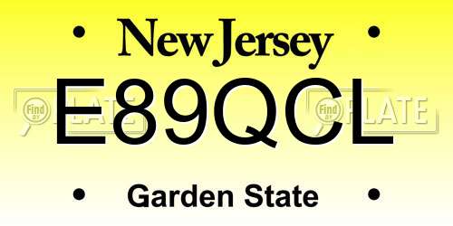 E89QCL New Jersey License Plate