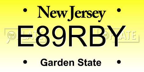 E89RBY New Jersey License Plate