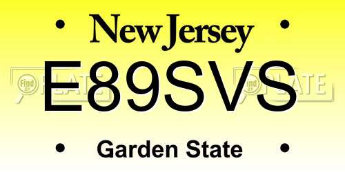E89SVS New Jersey License Plate
