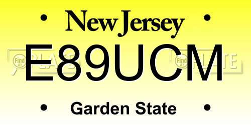 E89UCM New Jersey License Plate