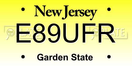 E89UFR New Jersey License Plate