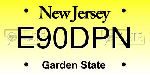 E90DPN New Jersey License Plate
