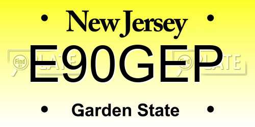 E90GEP New Jersey License Plate