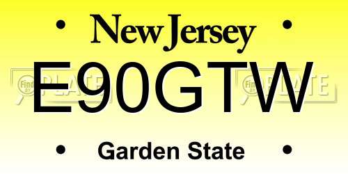 E90GTW New Jersey License Plate