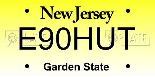 E90HUT New Jersey License Plate