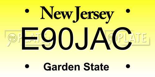 E90JAC New Jersey License Plate