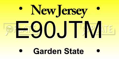 E90JTM New Jersey License Plate
