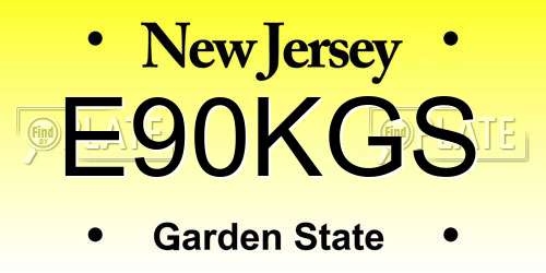 E90KGS New Jersey License Plate