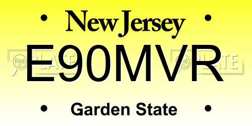 E90MVR New Jersey License Plate
