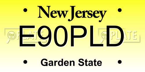 E90PLD New Jersey License Plate
