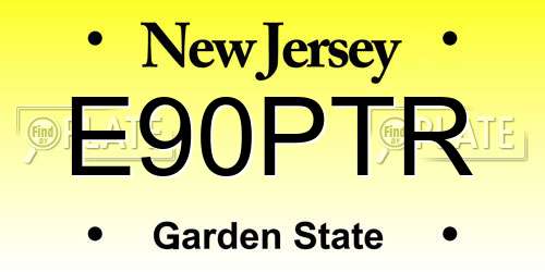 E90PTR New Jersey License Plate