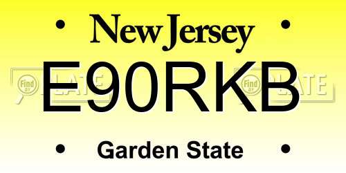 E90RKB New Jersey License Plate