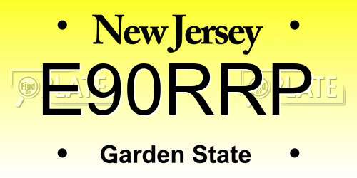 E90RRP New Jersey License Plate