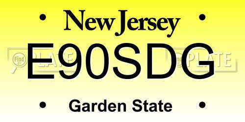 E90SDG New Jersey License Plate