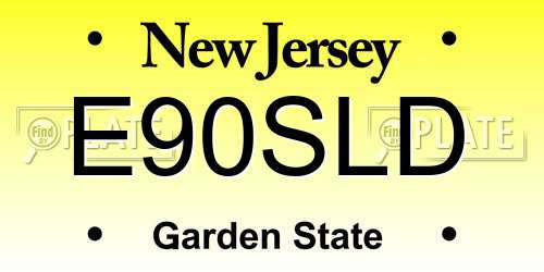 E90SLD New Jersey License Plate