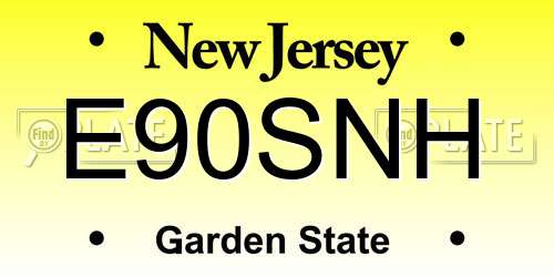 E90SNH New Jersey License Plate