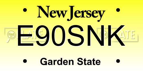 E90SNK New Jersey License Plate