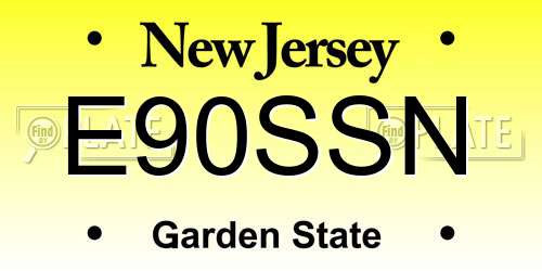 E90SSN New Jersey License Plate