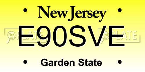 E90SVE New Jersey License Plate