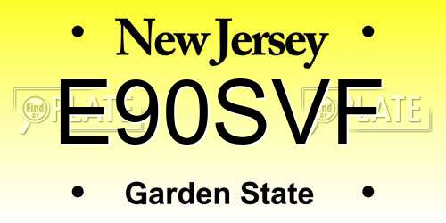 E90SVF New Jersey License Plate