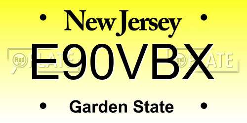 E90VBX New Jersey License Plate