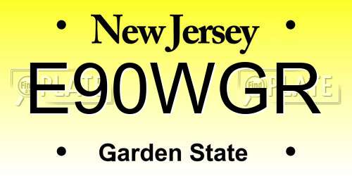 E90WGR New Jersey License Plate