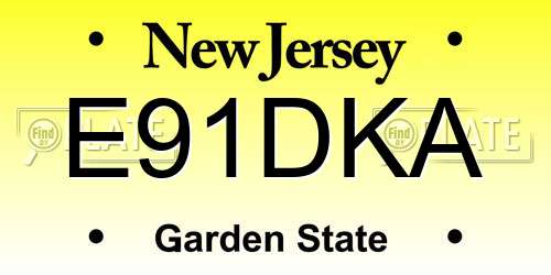 E91DKA New Jersey License Plate
